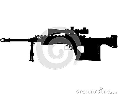 Gepard GepÃ¡rd anti materiel rifle, GM6 Lynx Caliber 50 BMG Cal 12 Ã— 99 NATO Bulpup Semi Auto ARMY Special forces Sniper Rifle Cartoon Illustration